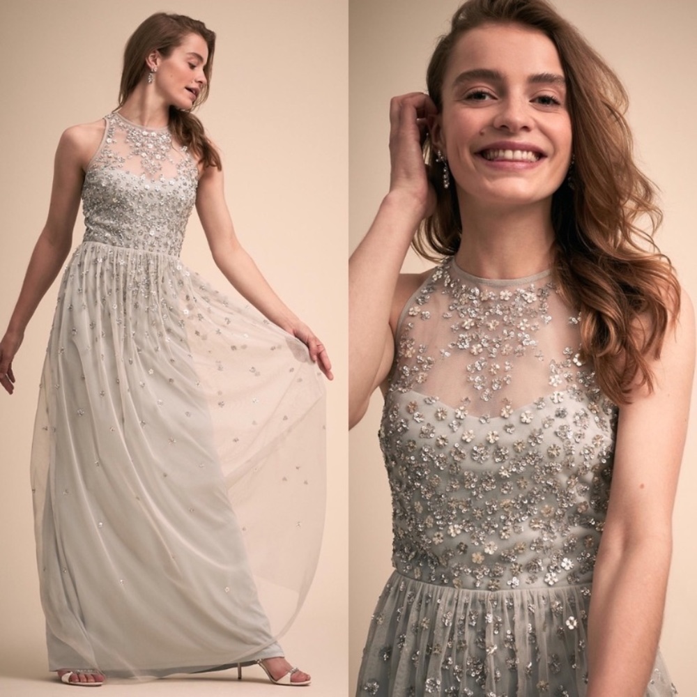 🆕NWT “Fog” BHLDN Ginny Embellished Dress
